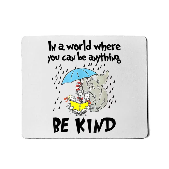 Teacher Life Be Kind For Teacher Cat In Hat Funny Elephant Mousepad