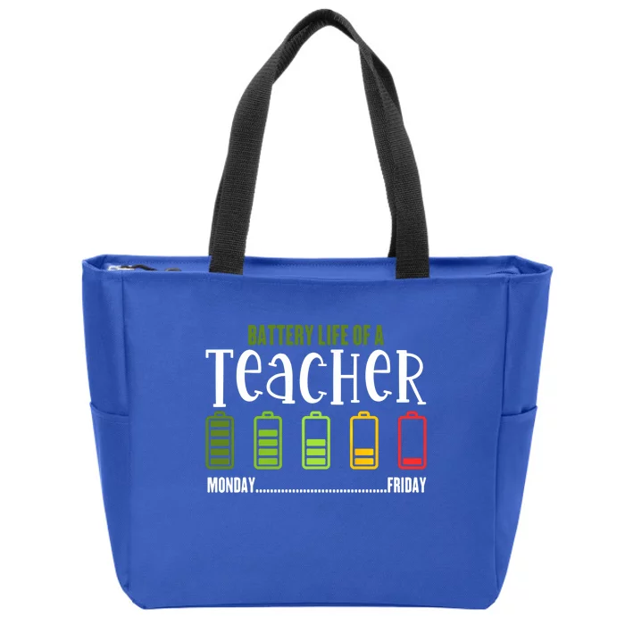 Teacher Low Battery Teacher Battery Life Of A Teacher Gift Zip Tote Bag