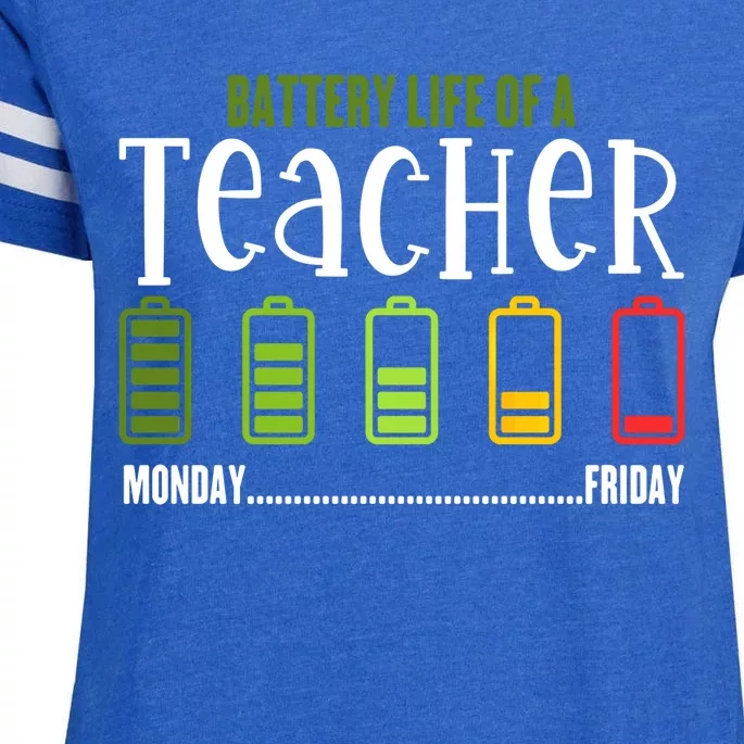 Teacher Low Battery Teacher Battery Life Of A Teacher Gift Enza Ladies Jersey Football T-Shirt