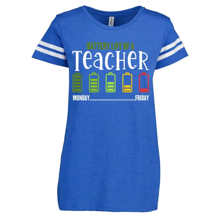 Teacher Low Battery Teacher Battery Life Of A Teacher Gift Enza Ladies Jersey Football T-Shirt