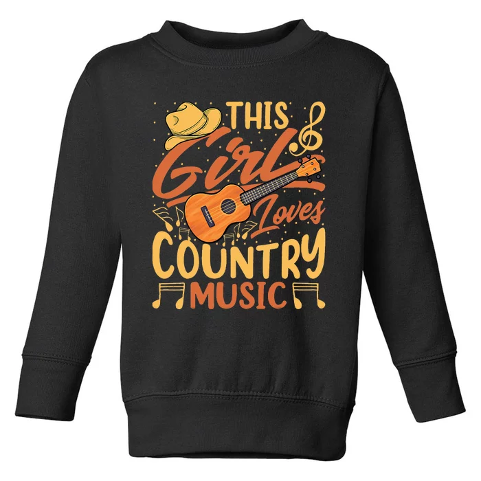 This  Loves Country Music Vintage  Lover Western Toddler Sweatshirt