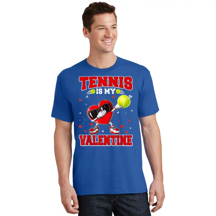 Tennis Lover Cute Heart Dabbing Valentines Day Cool Gift T-Shirt