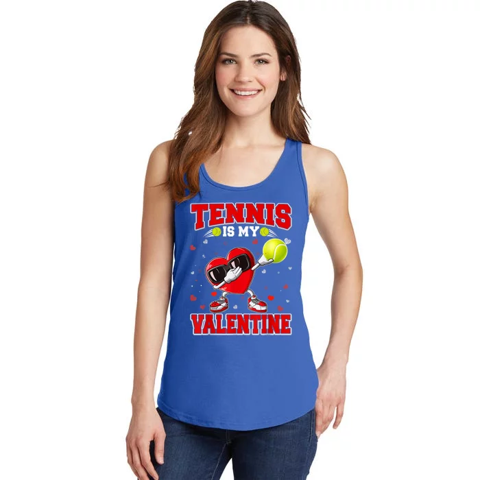 Tennis Lover Cute Heart Dabbing Valentines Day Cool Gift Ladies Essential Tank