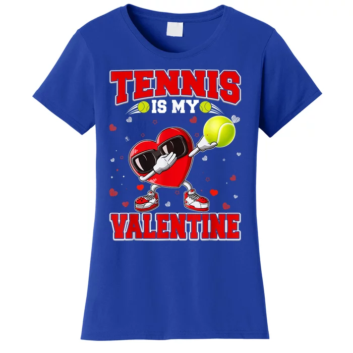 Tennis Lover Cute Heart Dabbing Valentines Day Cool Gift Women's T-Shirt