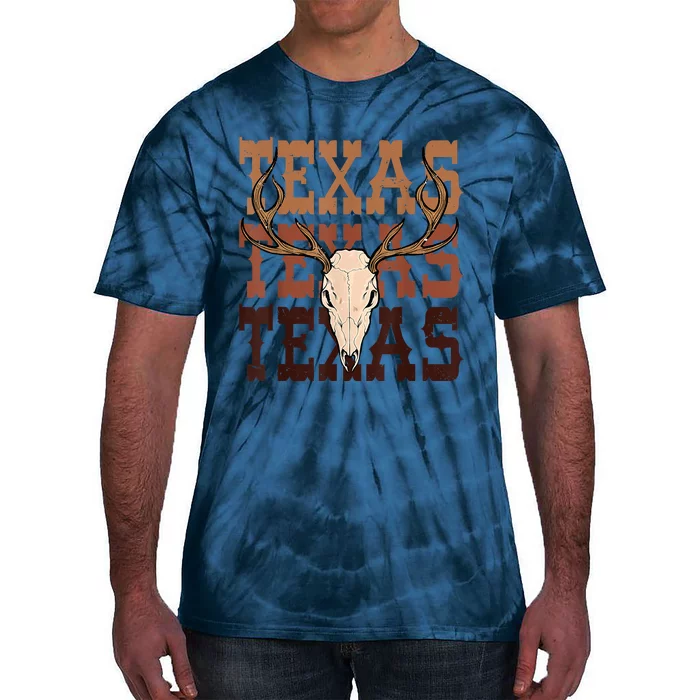 Texas Longhorn Cowboy Cowgirl Western Texas Tie-Dye T-Shirt