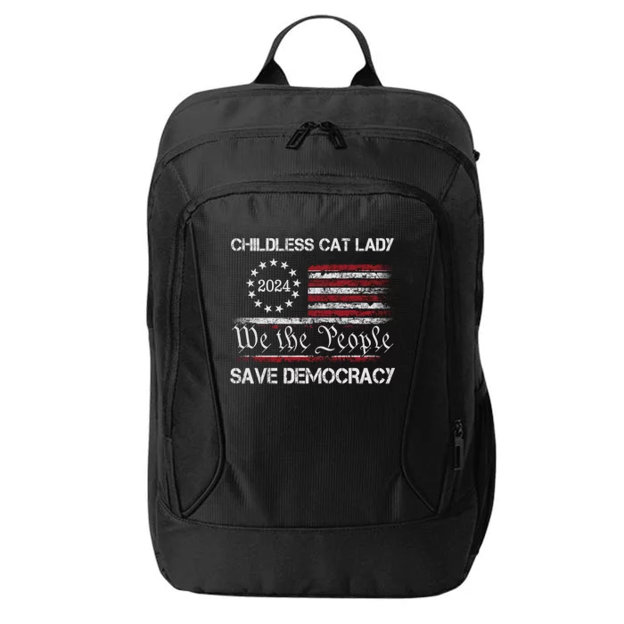 The Less Cat Lady 2024 For President Us Flag Vintage Gift City Backpack