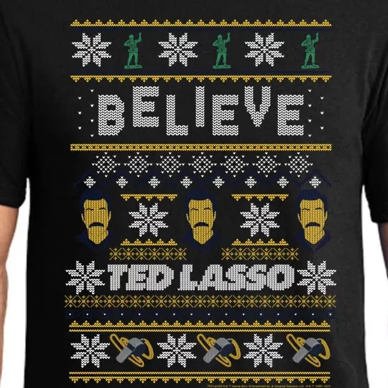 Ted Lasso Christmas Believe Ted Lasso Ugly Sweater Pajama Set