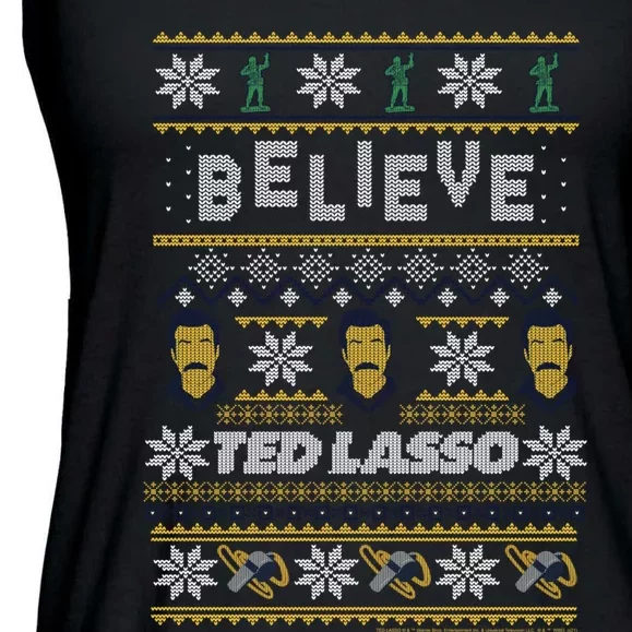 Ted Lasso Christmas Believe Ted Lasso Ugly Sweater Ladies Essential Flowy Tank