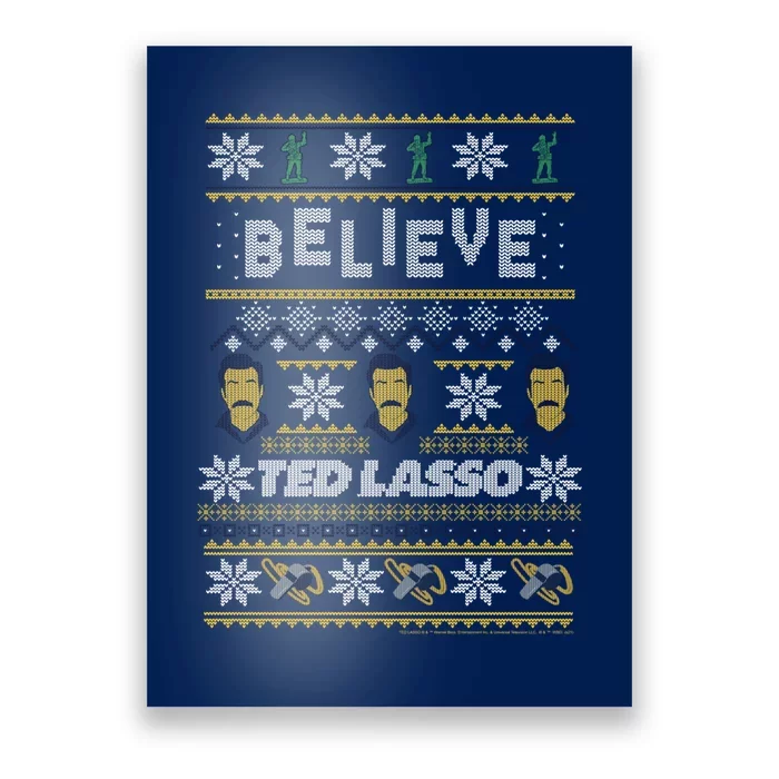 Ted Lasso Christmas Believe Ted Lasso Ugly Sweater Poster