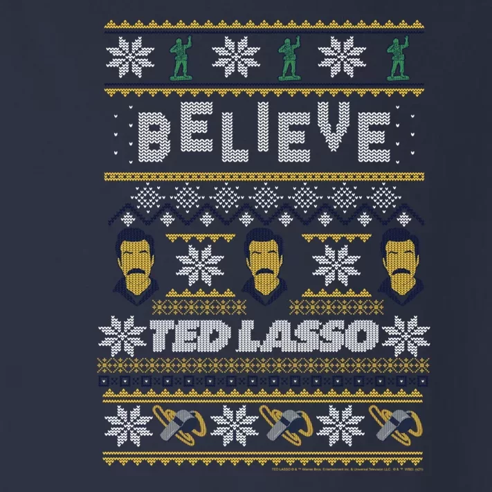 Ted Lasso Christmas Believe Ted Lasso Ugly Sweater Toddler Long Sleeve Shirt