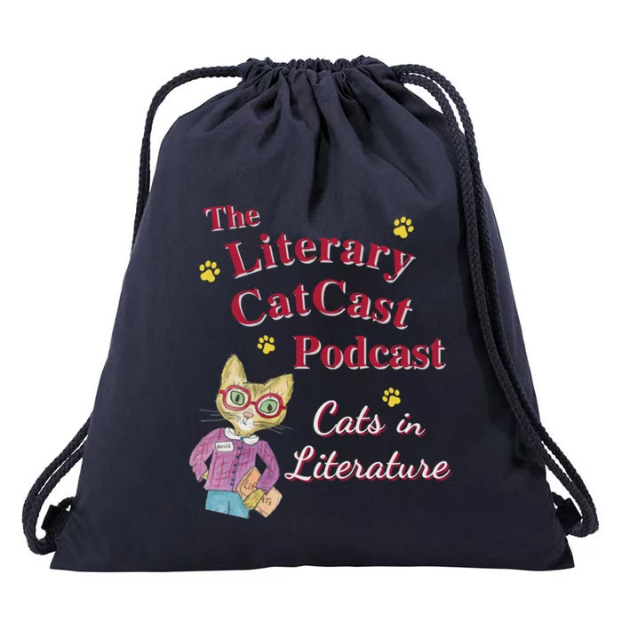 The Literary Catcast Podcast Drawstring Bag