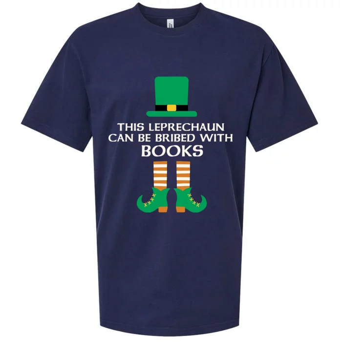 This Leprechaun Can Be Bribed With Books Read St Paddy Day Gift Sueded Cloud Jersey T-Shirt