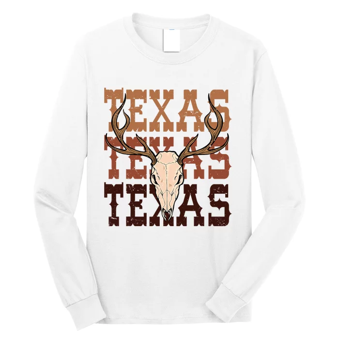 Texas Longhorn Cowboy Cowgirl Western Texas Women Men Long Sleeve Shirt