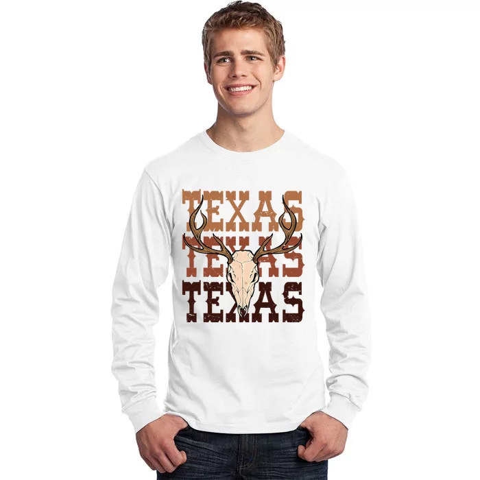 Texas Longhorn Cowboy Cowgirl Western Texas Women Men Tall Long Sleeve T-Shirt