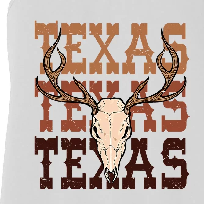 Texas Longhorn Cowboy Cowgirl Western Texas Women Men Women's Racerback Tank