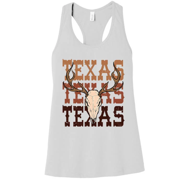 Texas Longhorn Cowboy Cowgirl Western Texas Women Men Women's Racerback Tank