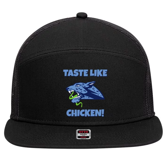 Taste Like Chicken Football Panther Eating Snake Football Rivals 7 Panel Mesh Trucker Snapback Hat