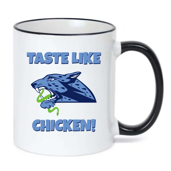 Taste Like Chicken Football Panther Eating Snake Football Rivals Black Color Changing Mug