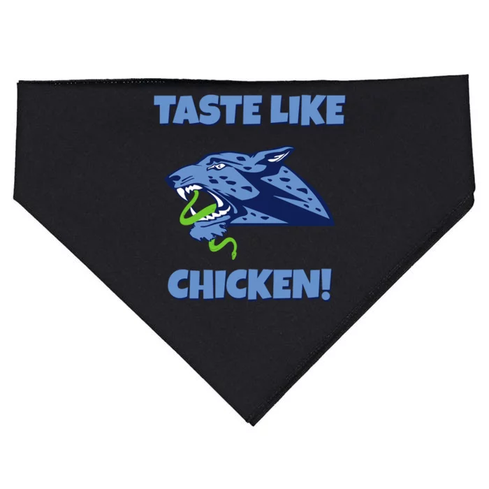 Taste Like Chicken Football Panther Eating Snake Football Rivals USA-Made Doggie Bandana