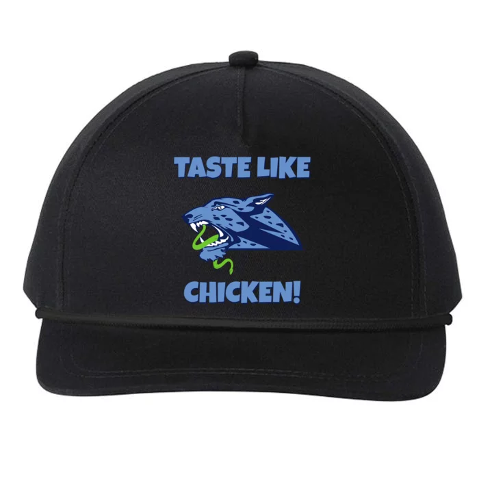 Taste Like Chicken Football Panther Eating Snake Football Rivals Snapback Five-Panel Rope Hat