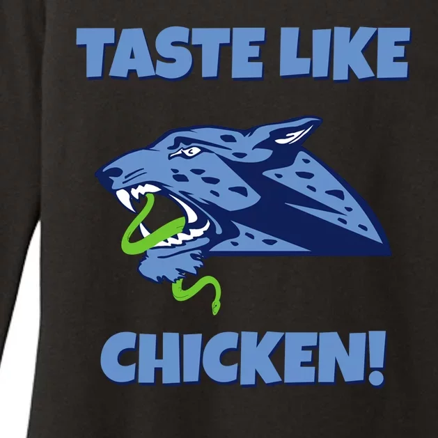 Taste Like Chicken Football Panther Eating Snake Football Rivals Womens CVC Long Sleeve Shirt