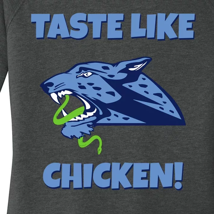 Taste Like Chicken Football Panther Eating Snake Football Rivals Women's Perfect Tri Tunic Long Sleeve Shirt