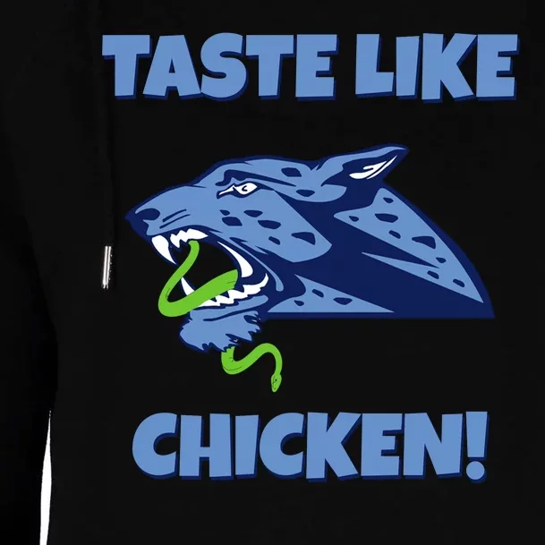 Taste Like Chicken Football Panther Eating Snake Football Rivals Womens Funnel Neck Pullover Hood