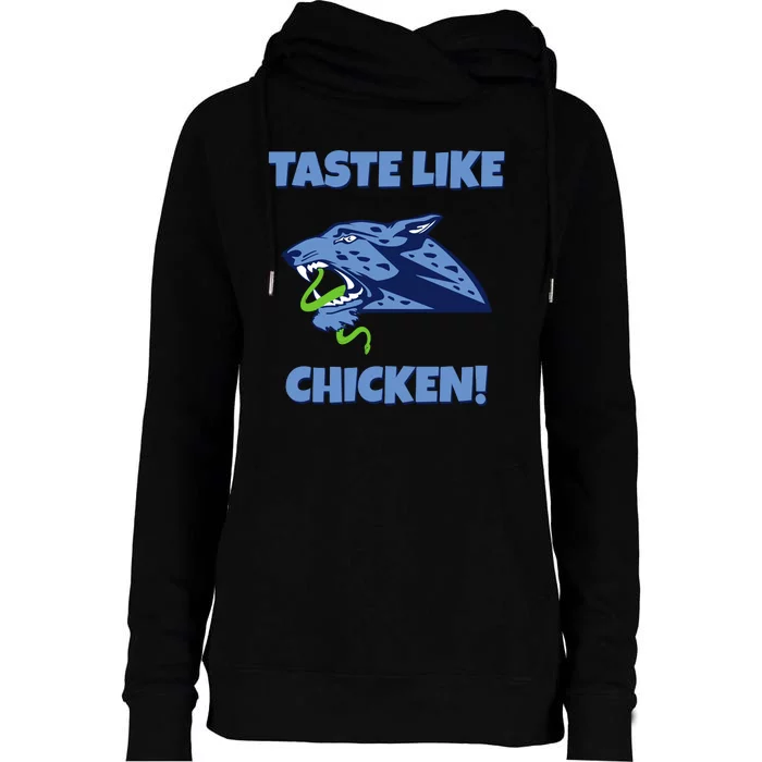 Taste Like Chicken Football Panther Eating Snake Football Rivals Womens Funnel Neck Pullover Hood