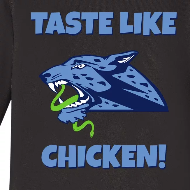 Taste Like Chicken Football Panther Eating Snake Football Rivals Baby Long Sleeve Bodysuit