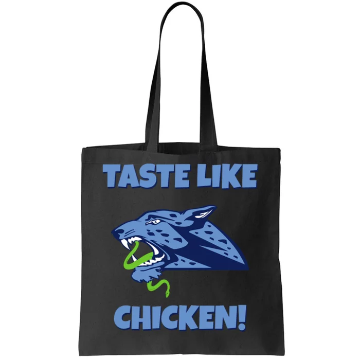 Taste Like Chicken Football Panther Eating Snake Football Rivals Tote Bag