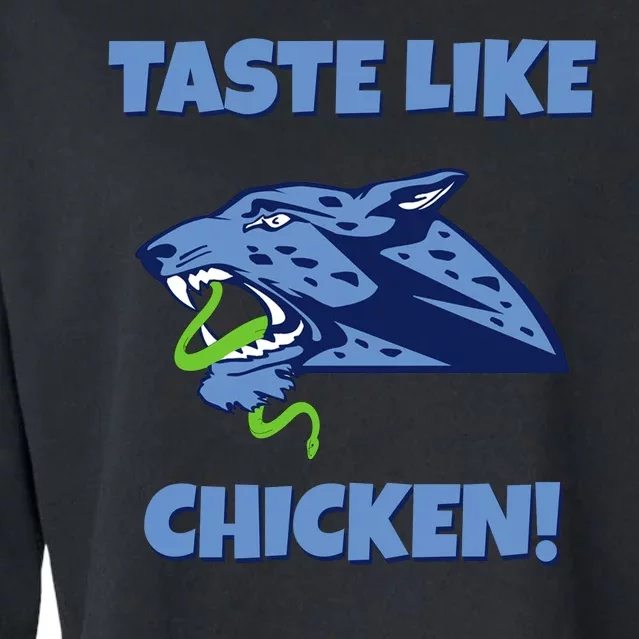 Taste Like Chicken Football Panther Eating Snake Football Rivals Cropped Pullover Crew