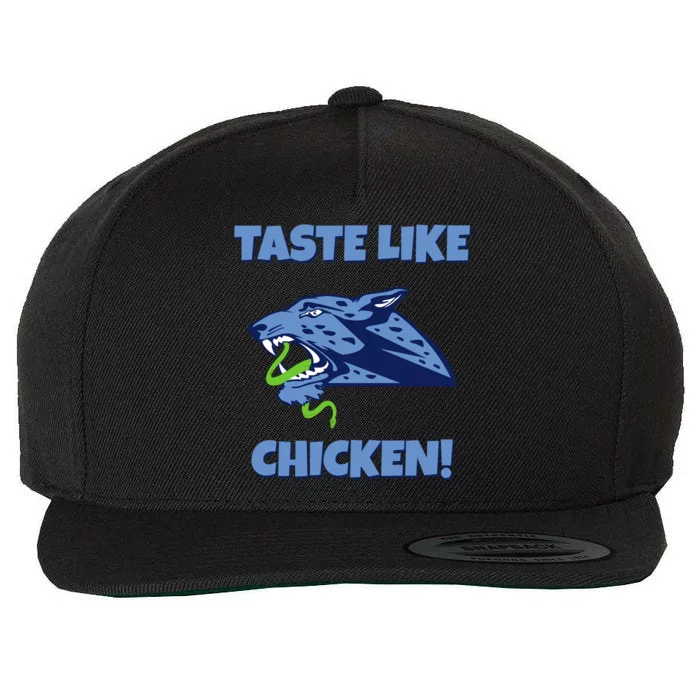 Taste Like Chicken Football Panther Eating Snake Football Rivals Wool Snapback Cap