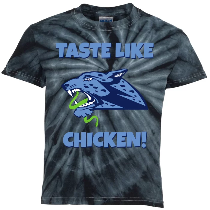 Taste Like Chicken Football Panther Eating Snake Football Rivals Kids Tie-Dye T-Shirt