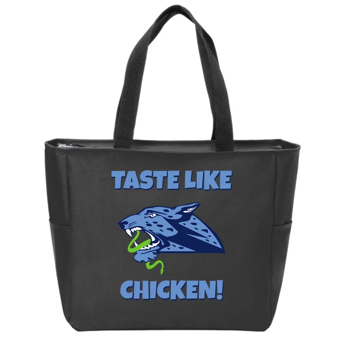 Taste Like Chicken Football Panther Eating Snake Football Rivals Zip Tote Bag