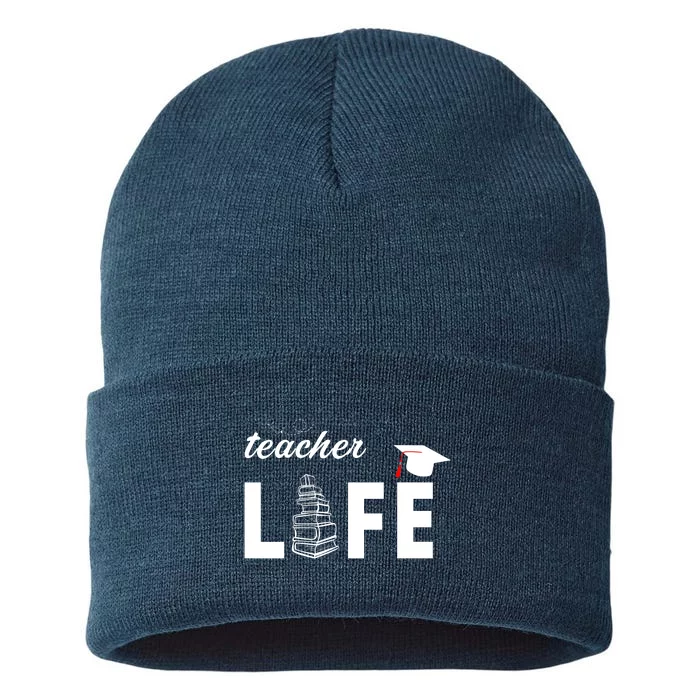 Teacher Life Cute Sustainable Knit Beanie