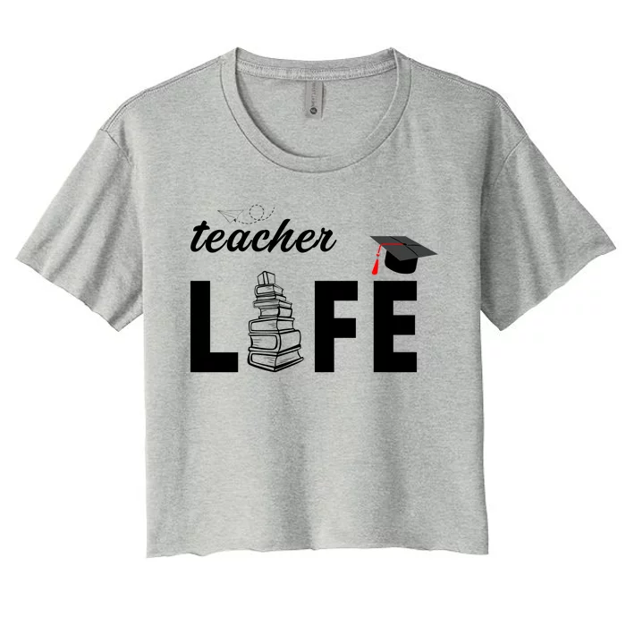 Teacher Life Cute Women's Crop Top Tee