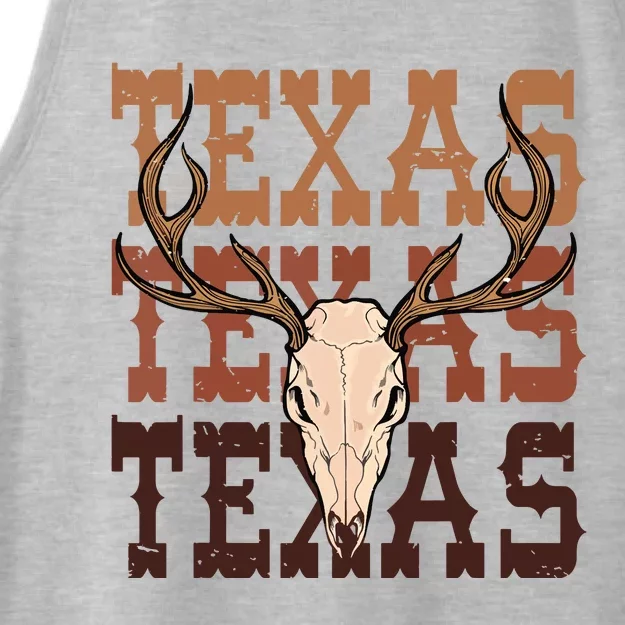 Texas Longhorn Cowboy Cowgirl Western Texas Women Men Ladies Tri-Blend Wicking Tank