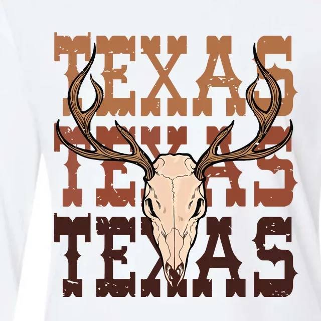 Texas Longhorn Cowboy Cowgirl Western Texas Women Men Womens Cotton Relaxed Long Sleeve T-Shirt