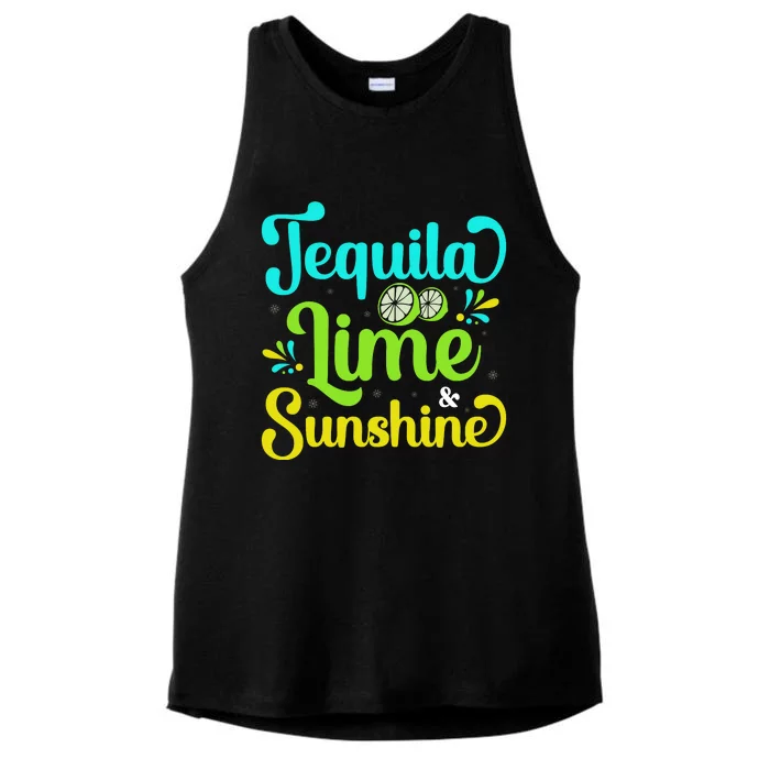 Tequila & Lime Cinco De Mayo T Ladies Tri-Blend Wicking Tank