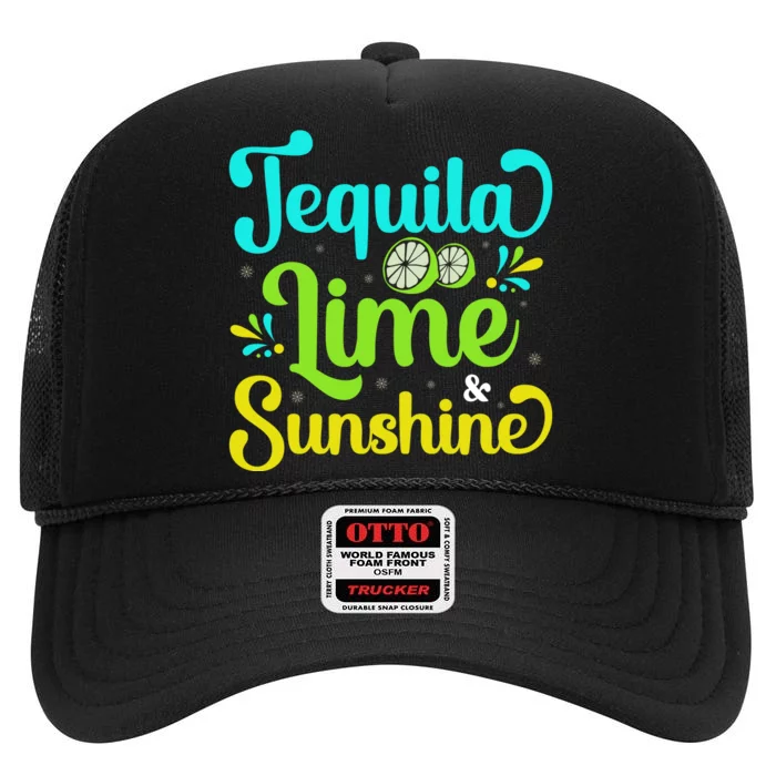 Tequila & Lime Cinco De Mayo T High Crown Mesh Trucker Hat