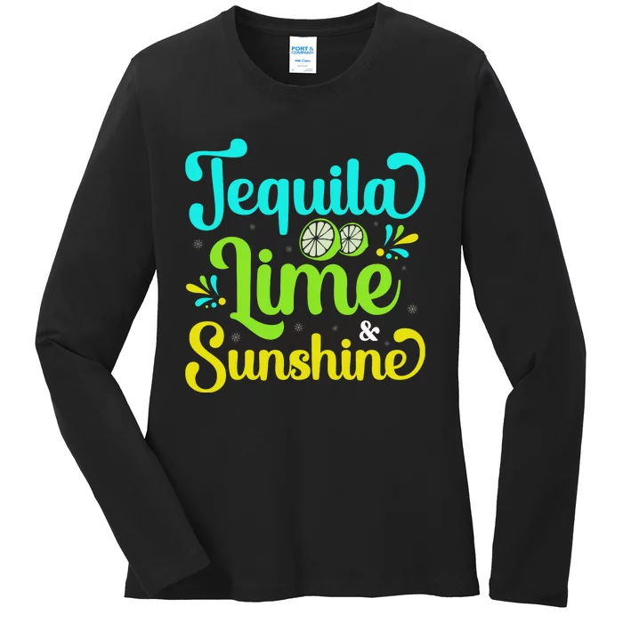 Tequila & Lime Cinco De Mayo T Ladies Long Sleeve Shirt