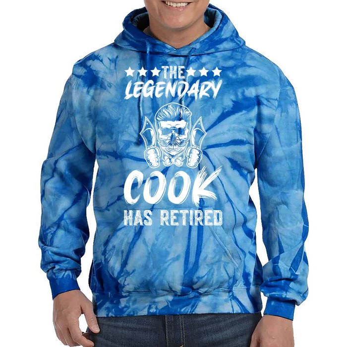 The Legendary Cook Has Retired Chef Kitchen Food U Cook Gift Tie Dye Hoodie