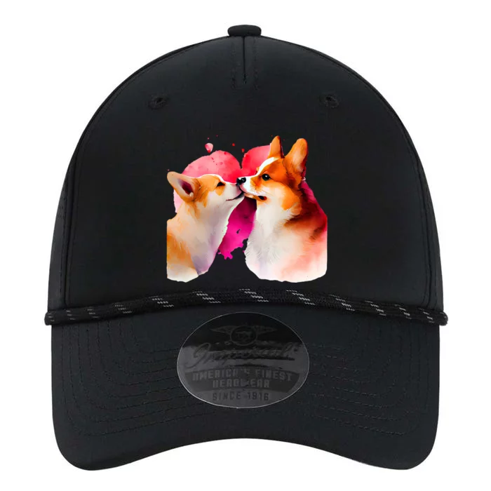 Two Loving Corgis In Love Heart Valentine's Day Dog Corgi Cool Gift Performance The Dyno Cap