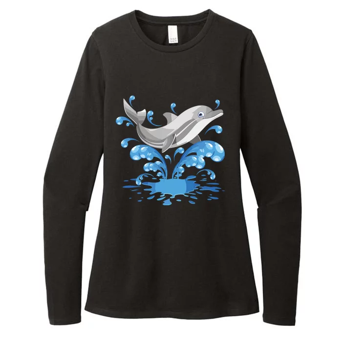 This Loves Dolphins Cute Funny Womens CVC Long Sleeve Shirt