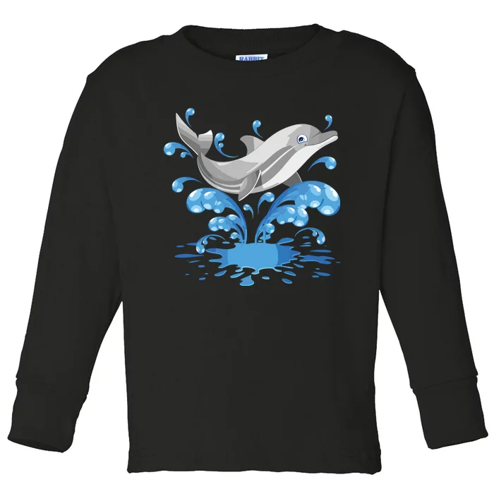 This Loves Dolphins Cute Funny Toddler Long Sleeve Shirt