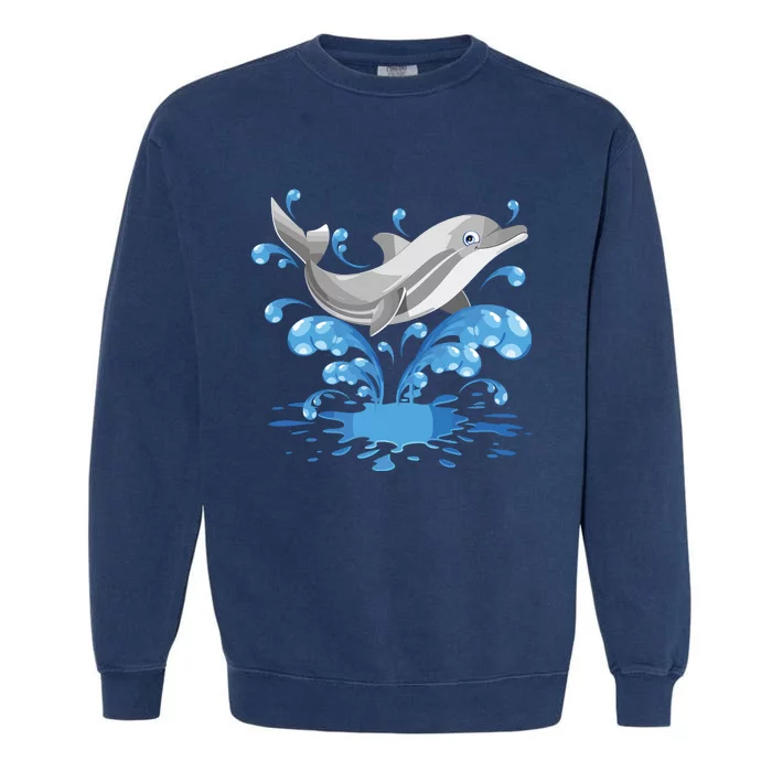 This Loves Dolphins Cute Funny Garment-Dyed Sweatshirt