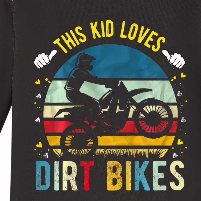 This Loves Dirt Bikes Motocross Dirt Bike Baby Long Sleeve Bodysuit