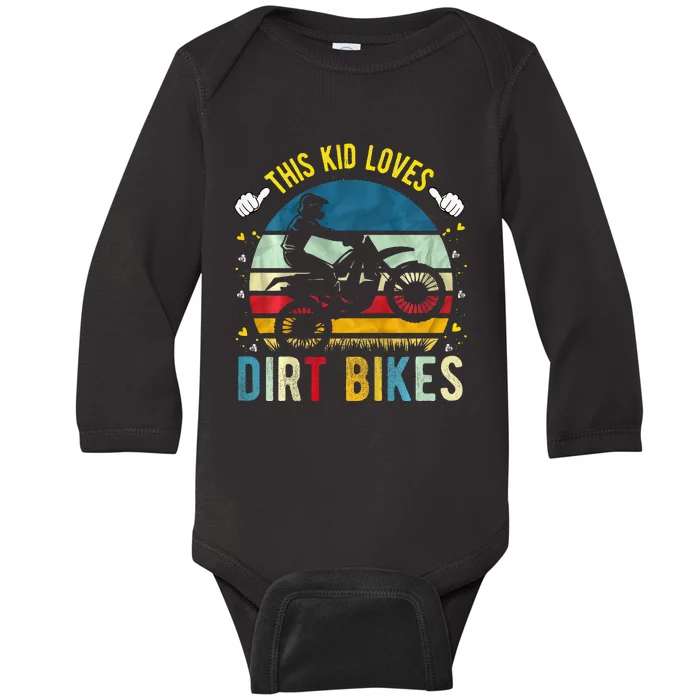 This Loves Dirt Bikes Motocross Dirt Bike Baby Long Sleeve Bodysuit