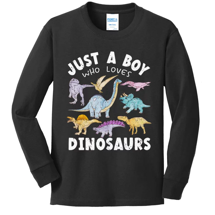 This Loves Dinos Funny Dinosaur Lover Gift Kids Long Sleeve Shirt