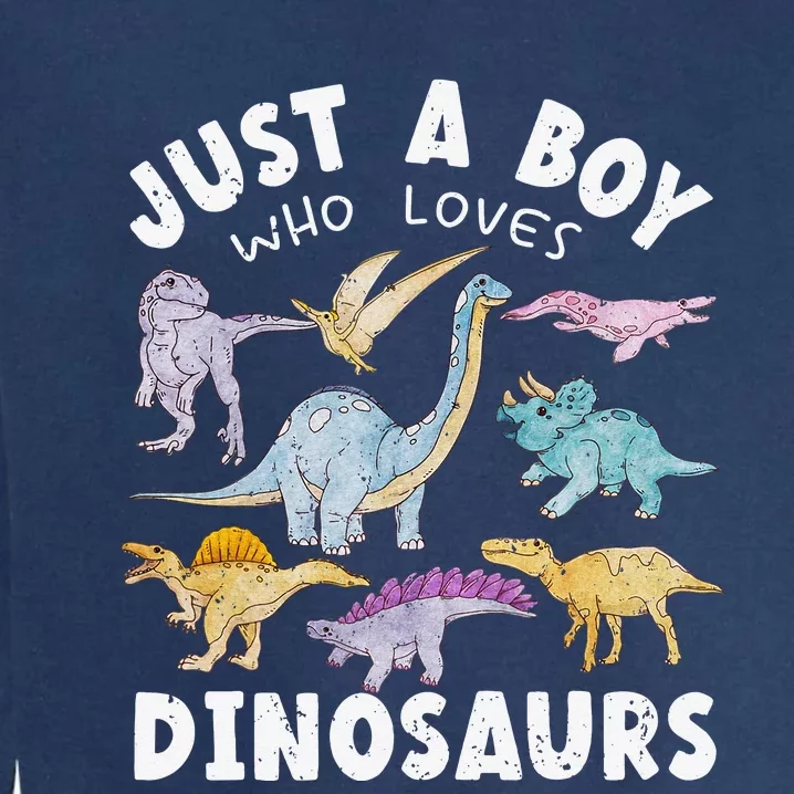 This Loves Dinos Funny Dinosaur Lover Gift Garment-Dyed Sweatshirt